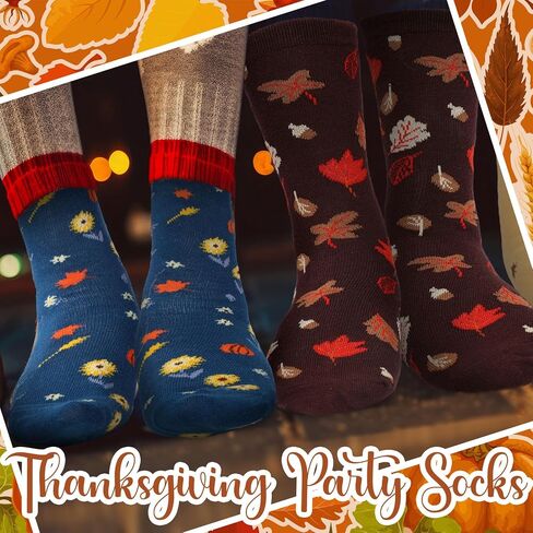 Haysandy 8 Pairs Christmas Socks Thanksgiving Crew Socks Bulk for Women Men Funny Stretchy Novelty Xmas Holiday Gift in Saudi Arabia