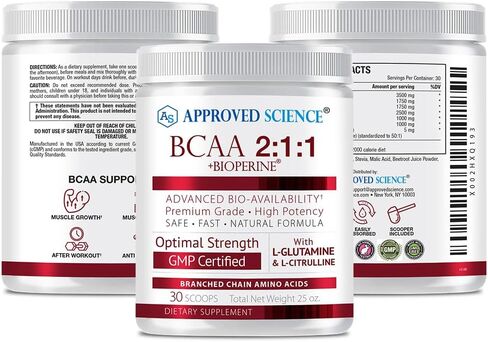مسحوق BCAA معتمد من Science - نسبة 2:1:1 BCAA - 3500 مجم من الليوسين - نكهة الفواكه - 25 أونصة - 30 حصة - تعزيز التمرين، القدرة على التحمل، منع الإرهاق - BioPerine - صديق للنباتيين - حوض واحد in Saudi Arabia