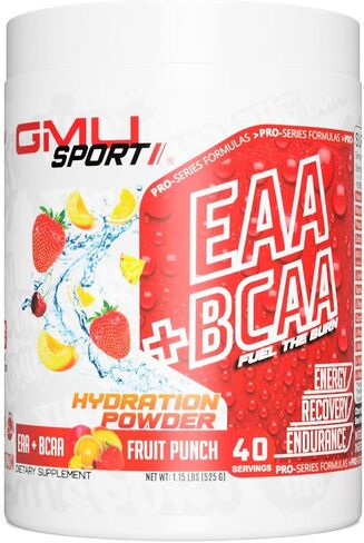 GMU Sport BCAA + EAAs Hydration and Recovery Powder drink mix - Elevate Your Game and Fuel the Burn with GMU Sport's Great Tasting Electrolyte Drink Mixes. No sugar No artificial colors (Watermelon) in Saudi Arabia