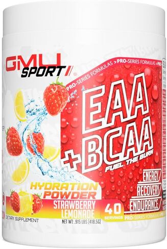 GMU Sport BCAA + EAAs Hydration and Recovery Powder drink mix - Elevate Your Game and Fuel the Burn with GMU Sport's Great Tasting Electrolyte Drink Mixes. No sugar No artificial colors (Watermelon) in Saudi Arabia