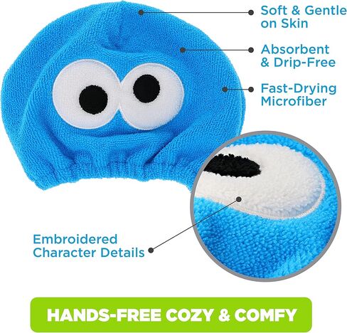 قبعة منشفة لتجفيف الشعر للأطفال من سيسامي ستريت كوكي مونستر in Kuwait
