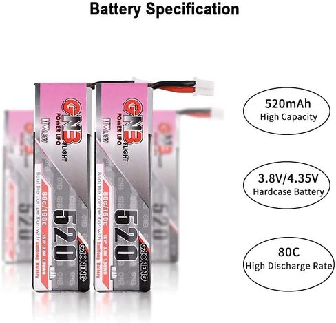 GNB 4 قطعة 520 مللي أمبير 1S بطارية ليبو 80C HV 3.8 فولت LiHV بطارية JST-PH2.0 موصل ترقية ل Inductrix FPV سباق بدون طيار مثل EMAX Tinyhawk 2 الخ in Kuwait