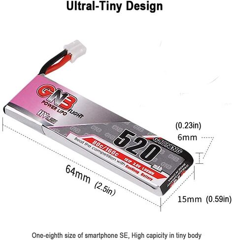 GNB 4 قطعة 520 مللي أمبير 1S بطارية ليبو 80C HV 3.8 فولت LiHV بطارية JST-PH2.0 موصل ترقية ل Inductrix FPV سباق بدون طيار مثل EMAX Tinyhawk 2 الخ in Kuwait