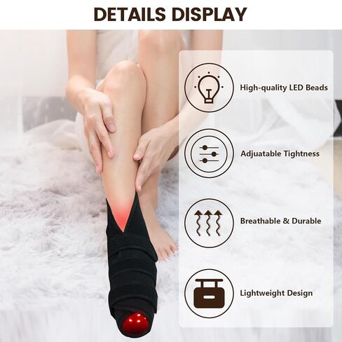 Red Light for Feet 165LEDs Near Infrared Light Shoe 660 & 850nm Infrared Light Device with Timer Wrap for Foot Ankle Toes Instep(Single) in Saudi Arabia