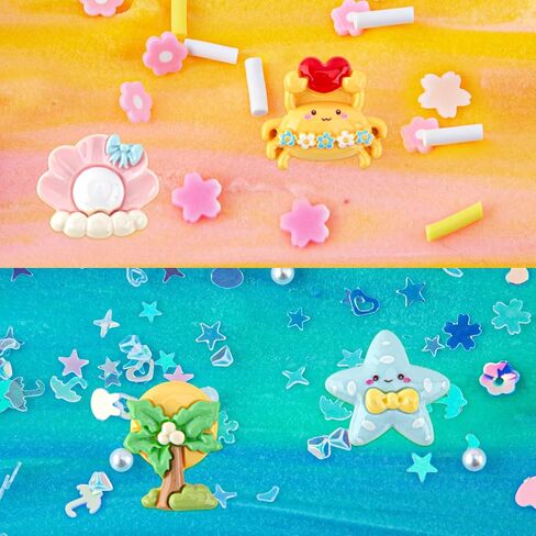 LAWOHO Butter Slime Kit Includes 2X120ml Two-Toned Butter Slime with 6 Packs Slime Add-Ins, Slime for Kids Party Favors, Non Stick Slime Scented Slime, Kids Slime Kit for Girls Boys Ages 8-12(Ocean) in Kuwait