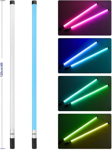 zdmdrgb 4pack rgb أدى أنبوب ضوء بار يده المحمولة بطارية قابلة للشحن t8 4ft النيون أنبوب ضوء فيديو عصا عصا الوقوف ل DJ الرقص حزب الأحداث أضواء المسرح in Kuwait