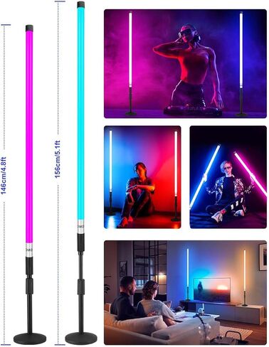 zdmdrgb 4pack rgb أدى أنبوب ضوء بار يده المحمولة بطارية قابلة للشحن t8 4ft النيون أنبوب ضوء فيديو عصا عصا الوقوف ل DJ الرقص حزب الأحداث أضواء المسرح in Kuwait