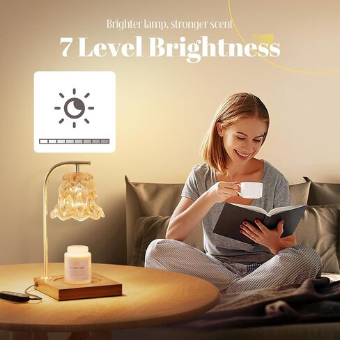 Linstaine Candle Warmer Lamp, Top-Down Electric Candle Warmer with Timmer, Dimmable Jar Candle Melter for Scented Wax with 50W Bulbs, Universal Fits, Gift for House Warming Mom Home Decor in Saudi Arabia