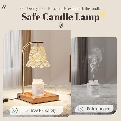 Linstaine Candle Warmer Lamp, Top-Down Electric Candle Warmer with Timmer, Dimmable Jar Candle Melter for Scented Wax with 50W Bulbs, Universal Fits, Gift for House Warming Mom Home Decor in Saudi Arabia