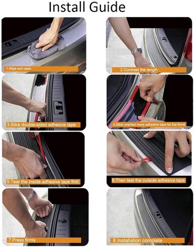 Universal Rubber Rear Guard Bumper Protector Anti-Scratch Trim Cover for Car Pickup SUV Truck,104cm/41 inches in Saudi Arabia