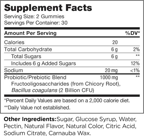 Zahler Chapter One Probiotic Gummies for Kids - Probiotics Gummies with Prebiotic Blend - Raspberry Orange Flavor - Kosher Vegetarian Non GMO Probiotics for Kids - Probiotic with Fiber (60 Count) in Saudi Arabia