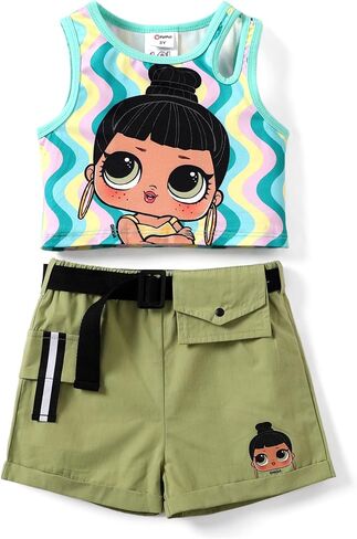 L.O.L. Surprise! Toddler Girls 2 Piece Outfits Sleeveless Shirt Tank Top and Cargo Shorts Set in Saudi Arabia