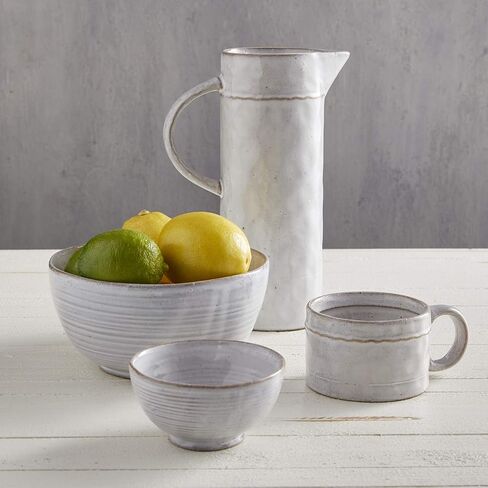 47th & Main Ceramic Kitchenware 6.69-inches, Textured White Bowl in Saudi Arabia