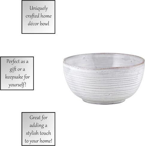 47th & Main Ceramic Kitchenware 6.69-inches, Textured White Bowl in Saudi Arabia