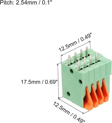 MECCANIXITY PCB الربيع محطة كتلة موصل KF141V 150V 2A 2.54mm 2 دبوس للوحة PCB إلكترونيات أجهزة الكمبيوتر حزمة من 5 in Saudi Arabia