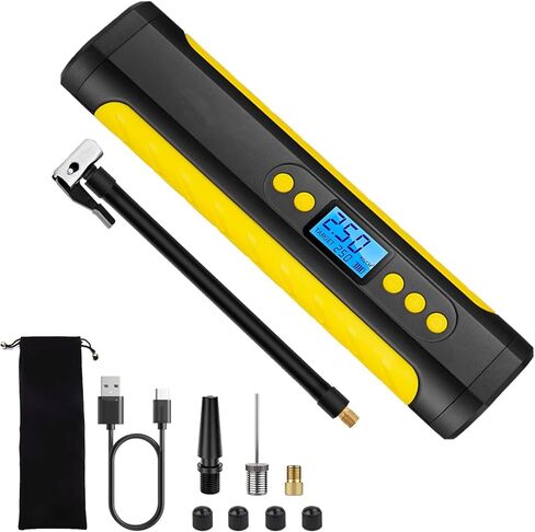 منفاخ إطارات KIKIMO لضاغط هواء Tesla المحمول، لملحقات Tesla Model 3/Y/S/X، 12 فولت لاسلكي مع مقياس ضغط رقمي، مضخة هواء 150 رطل لكل بوصة مربعة مع ضوء LED لـ Tesla، دراجة in Kuwait