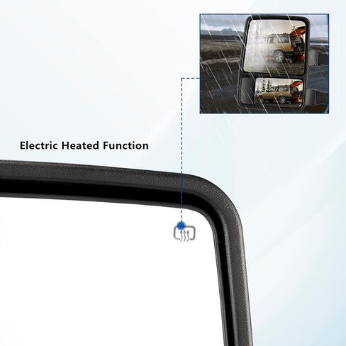 MOTOOS استبدال مرايا السحب لـ 1999-2007 Ford F250 F350 F450 F550 Super Duty 2001-2005 Ford Excursion Power دخان ساخن بدوره إشارة يسار يمين سائق الركاب الرؤية الخلفية الجانب سحب المرايا in Kuwait