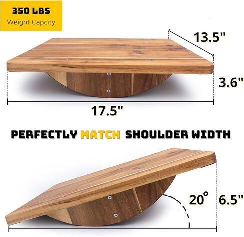 لوح توازن للتمارين الخشبية، لوح تمايل مضاد للانزلاق للعلاج الطبيعي، لوح موازنة تحت المكتب، لوح دوار مضاد للانزلاق، تدريب متقدم على التوازن (180 درجة) in Kuwait