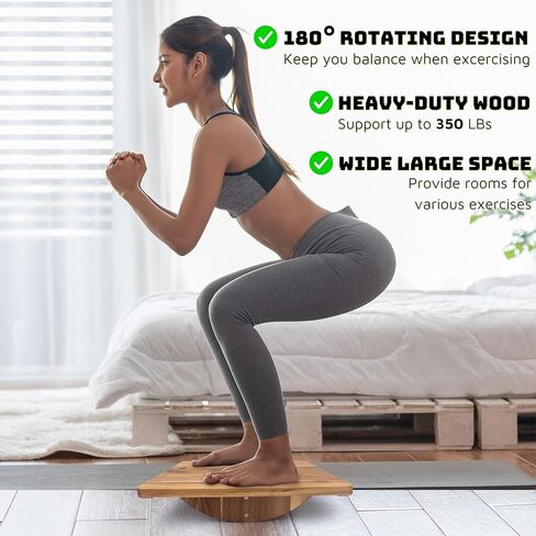 لوح توازن للتمارين الخشبية، لوح تمايل مضاد للانزلاق للعلاج الطبيعي، لوح موازنة تحت المكتب، لوح دوار مضاد للانزلاق، تدريب متقدم على التوازن (180 درجة) in Kuwait
