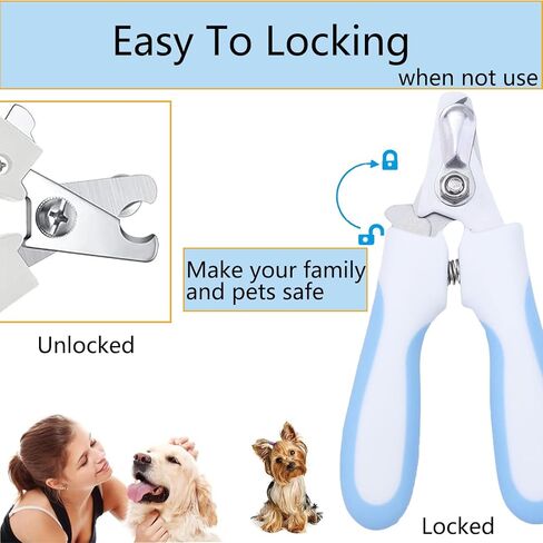 Dog Nail Clipper, Nail Trimmers with Safety Guard for Small Medium Large Breed Dogs to Avoid Over Cutting, Free Nail File, Razor Sharp Blade - Grooming Tool for Dog & Cat Pets in Saudi Arabia