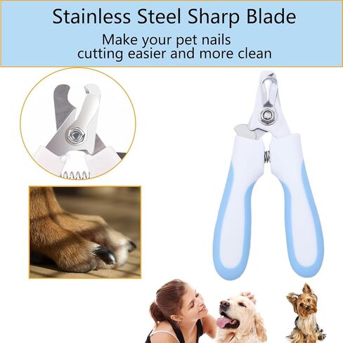 Dog Nail Clipper, Nail Trimmers with Safety Guard for Small Medium Large Breed Dogs to Avoid Over Cutting, Free Nail File, Razor Sharp Blade - Grooming Tool for Dog & Cat Pets in Saudi Arabia