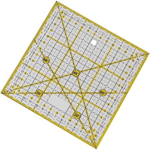 مسطرة اللحف 6 × 6 بوصة مع خطوط شبكية مزدوجة الألوان من الأكريليك مسطرة قطع القماش قالب مسطرة لسهولة القطع الدقيق، عرض 15 سم × طول 15 سم لخياطة اللحف والخياطة والحرف اليدوية in Saudi Arabia