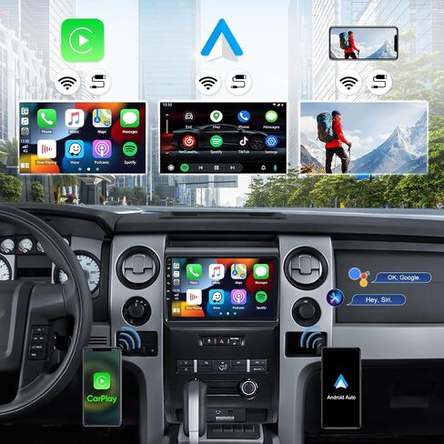 راديو ستيريو للسيارة 4G+64G 8 Core لسيارة Ford F150 F-150 2009 2010 2011 2012 مع Apple Carplay اللاسلكي Android Auto 9 بوصة IPS شاشة تعمل باللمس Android 13 راديو مع ملاحة GPS بلوتوث DSP FM كاميرا احتياطية in Kuwait