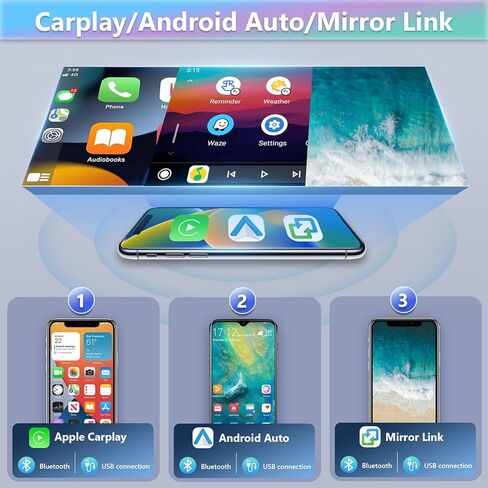 Podofo 2G+64G Car Stereo for Chevrolet Malibu 2009-2014 with Wireless Carplay & Android Auto, 9 Inch Touchscreen Car Radio with Bluetooth/GPS/WiFi/SWC/FM&RDS Radio + AHD Backup Camera + MIC in Saudi Arabia
