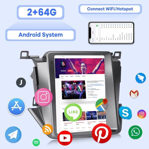 [2G+64G] Car Radio for Toyota RAV4 2013-2018 (Only for Auto A/C), Android 13 Vertical 9.7 inch Touch Screen RAV4 Stereo, Carplay/Android Auto/Hi-Fi Audio/SWC +AHD Backup Camera in Saudi Arabia