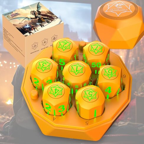 LED DND Dice Set, Light Up Dice with Charging Box, 7 PCS LED Electronic Dices, LOOKDNDS Dice Polyhedral Dice Sets for MTG Pathfinder Role Playing Game (Sword Dice) in Saudi Arabia