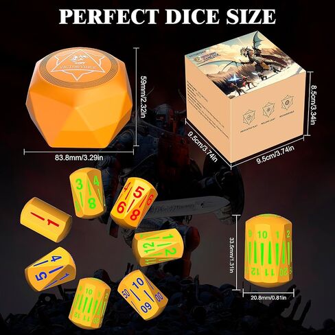 LED DND Dice Set, Light Up Dice with Charging Box, 7 PCS LED Electronic Dices, LOOKDNDS Dice Polyhedral Dice Sets for MTG Pathfinder Role Playing Game (Sword Dice) in Saudi Arabia