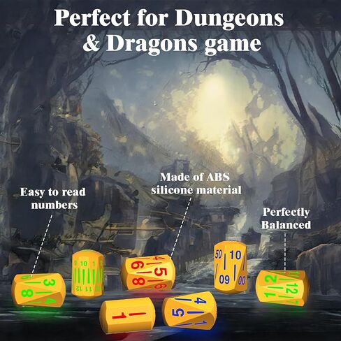 LED DND Dice Set, Light Up Dice with Charging Box, 7 PCS LED Electronic Dices, LOOKDNDS Dice Polyhedral Dice Sets for MTG Pathfinder Role Playing Game (Sword Dice) in Saudi Arabia