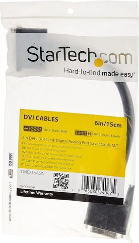 StarTech.com 6 بوصة DVI-I كابل تمديد رقمي تناظري للمنافذ M/F - DVI-I كابل تمديد ذكر إلى أنثى - 6 بوصة - 2560x1600 in Kuwait