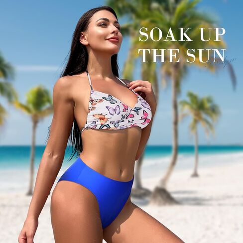 Women's Bikini Swimsuit High Waisted Floral Adjustable Straps Two Piece Bathing Suit in Saudi Arabia