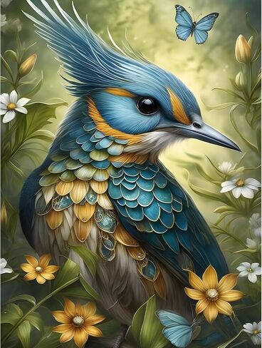 مجموعات الرسم الفني الماسي من EOBROMD، لوحات نقاط الماس الحفر الكامل للبالغين المبتدئين، صورة طلاء الطيور DIY مع صور الماس جوهرة الفن لديكور جدار المنزل 12x16 بوصة in Saudi Arabia