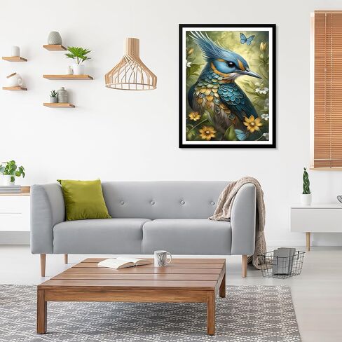 مجموعات الرسم الفني الماسي من EOBROMD، لوحات نقاط الماس الحفر الكامل للبالغين المبتدئين، صورة طلاء الطيور DIY مع صور الماس جوهرة الفن لديكور جدار المنزل 12x16 بوصة in Saudi Arabia