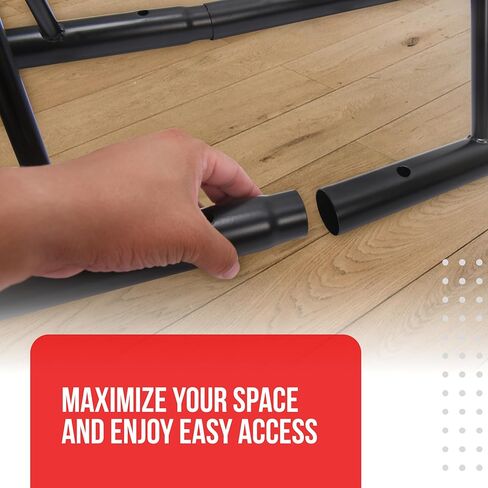 حامل دراجة أرضي من PRO BIKE TOOL - رف تخزين 3 دراجات لتنظيم وتأمين الدراجة - حامل دراجة جراج صغير مصمم للمساحات الصغيرة ويناسب جميع الدراجات - حامل دراجة لوقوف السيارات - أسود in Kuwait