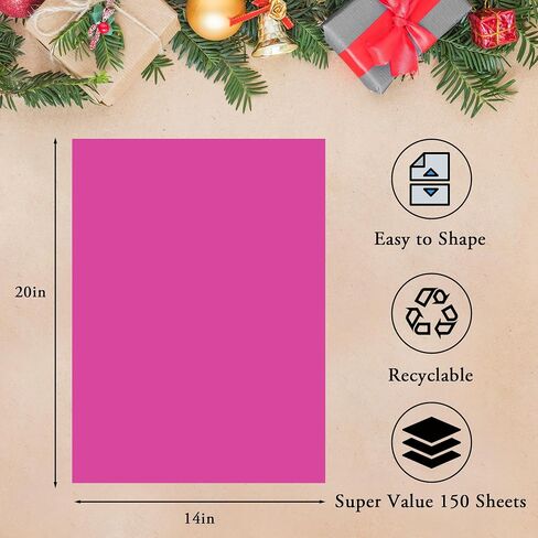 GITMIWS 150 Sheets Red Tissue Paper Bulk for Gifts, 20''x15'' Gift Wrapping Tissue Paper Sheets for Gift Bags Crafts Birthday Wedding Decor in Saudi Arabia