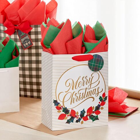 Hallmark Red and Green Bulk Tissue Paper for Gift Wrapping (100 Sheets) for Gift Bags, Christmas Presents, Holiday Crafts and More in Saudi Arabia
