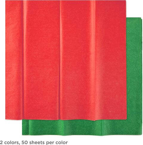 Hallmark Red and Green Bulk Tissue Paper for Gift Wrapping (100 Sheets) for Gift Bags, Christmas Presents, Holiday Crafts and More in Saudi Arabia