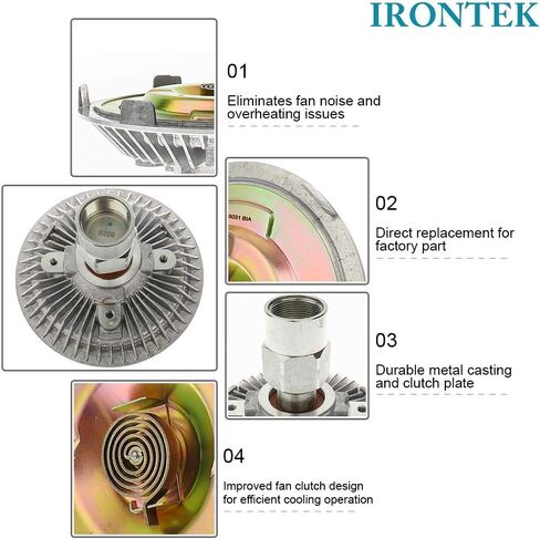 IRONTEK 2618 Engine Cooling Fan Clutch fits Ford 1986-1997 Aerostar, 1996-1997 F-100,1991-1997 Ranger, 1994-2004 for Mazda B3000 Radiator Fan Clutch E99Z8A616-B in Saudi Arabia