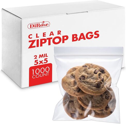 7" x 8" Reclosable Poly Zip Top Bags (1000 Count), 2 Mil - Plastic Zip&lock Bags – Resealable Plastic Bags with Zipper - Clear Bags for Snacks, Hardware, Arts & Crafts in Kuwait