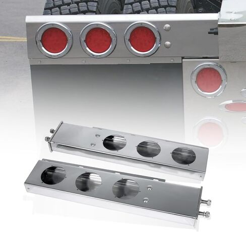 شماعات رفرف الطين المحملة بنابض من الكروم - تباعد مسمار 2.5 بوصة، طول 30 بوصة، فتحات إضاءة 4 بوصة | مناسبة لشبه الشاحنات | مجموعة اليسار واليمين in Kuwait