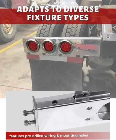 شماعات رفرف الطين المحملة بنابض من الكروم - تباعد مسمار 2.5 بوصة، طول 30 بوصة، فتحات إضاءة 4 بوصة | مناسبة لشبه الشاحنات | مجموعة اليسار واليمين in Kuwait