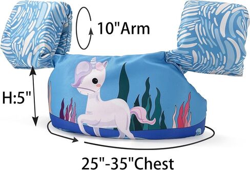 Silfrae Swim Vest Swim Floatation Vest Learn-to-Swim Device for Kids 30-50 lbs in Saudi Arabia