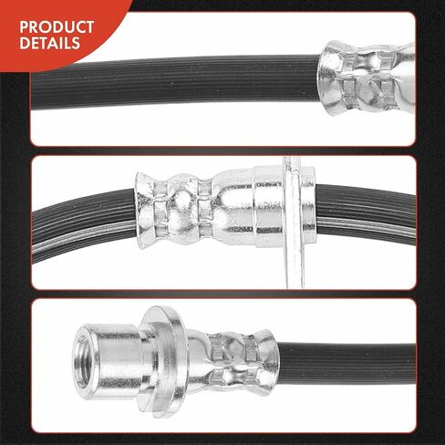 A-Premium Rear Side Brake Hydraulic Hose Compatible with Select Honda and Acura Models - Civic 1992-1995 1999-2000, Civic del Sol 1993-1997, Integra 1994-2001 - Replace# 01468S03Z00(Pack of 2) in Saudi Arabia