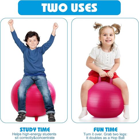 Tradder 12 Pack Chair Ball with Feet for Kids Classroom Seating Ball Yoga Ball Flexible Stability Exercise Ball Chair with Air Pump for School Students Sitting (Roes Red/Green/Orange/Blue, 18 in) in Saudi Arabia