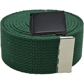 Plain Canvas Military Web Belt & Black Flip Buckle (hunter green, 54 inches) in Saudi Arabia