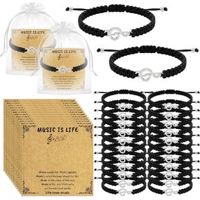 25 Sets Music Gifts for Men Women, Music Bracelet Musical Accessories Black and White Appreciation Gifts Bracelets for Musical Lovers Choir Student Teacher in Saudi Arabia