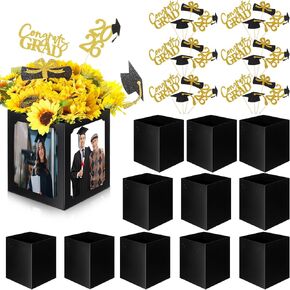 Frienda 60 Pcs Graduation Photo Centerpieces for Class of 2026 Table Decorations with 12 Black Gold Picture Display Boxes Grad Sticks for High School College Graduation Desk, 6/7 Inch Photo Frame in Kuwait
